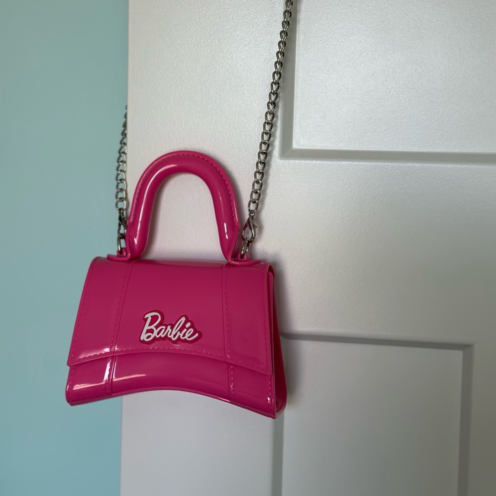 💖 BARBIE Mini Pink Jelly Chain Crossbody Bag Purse - Picture 4 of 9